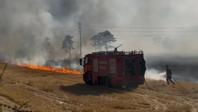 Kırklareli'nde Meydana Gelen Korkunç Anız Yangını Halkı Tedirgin Etti
