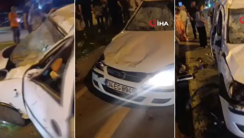 İstanbul Sahil Yolunda Şans Eserine Ucuz Atlatılan Kaza
